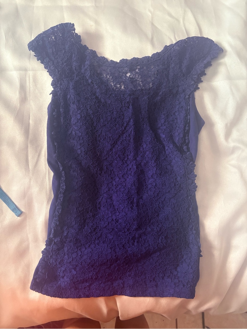 Express Navy Lace Cap-Sleeve Camisole